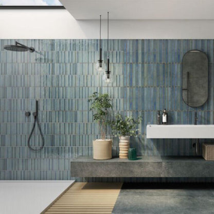 Maya Linear Turquoise Wall Tile 350mm x 350mm (12 per Box)