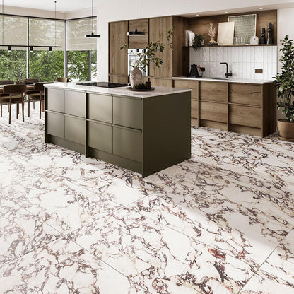 Calacatta Viola Matt Porcelain Wall & Floor Tile 600mm x 1200mm (2 per Box)