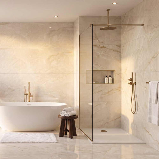 Taj Mahal Polished Porcelain Wall and Floor Tile 600mm x 1200mm x 9mm (2 per Box)