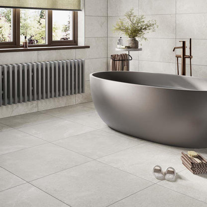 Slate Mix White Porcelain Wall & Floor Tile 600mm x 600mm (3 per Box)