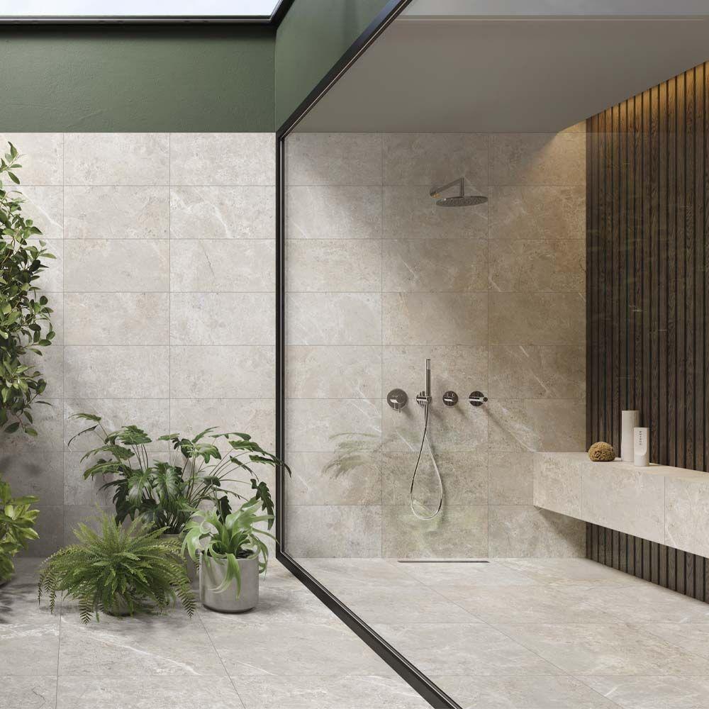 Bosco Cream Matt Porcelain Wall & Floor Tile 597mm x 597mm (4 per Box ...