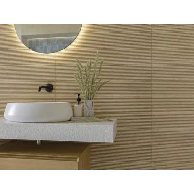 Kie Ceramic Wood Effect Cladding Matt Natural Oak Wall Tile - 300mm x 900mm (Free Sample)