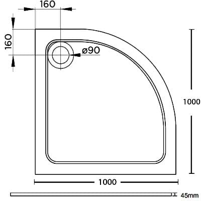 Designer Quadrant Shower Tray - Just Trays
