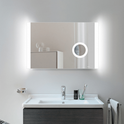 Kilmore Rectangular Mirror with Square LED Side Lights & On/Off Touch Sensor - Aqua