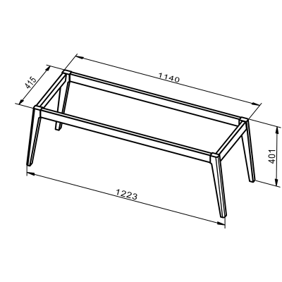 Kompass Oak Floor Standing Leg Set - All Sizes - Aqua