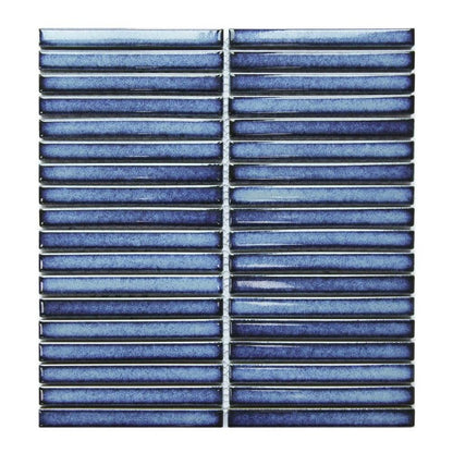 Linear Blue Glazed Polished Porcelain Wall Mosaic 313mm x 296mm (10 per Box)