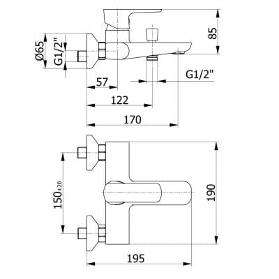 Maya Chrome Bath Shower Mixer - Demm