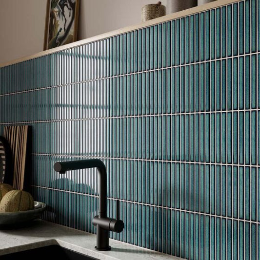 Linear Green Glazed Polished Porcelain Wall Mosaic 313mm x 296mm (10 per Box)