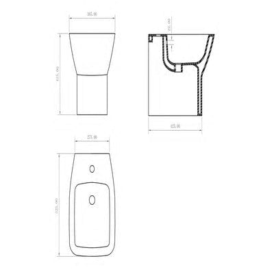 Piccolo Back to Wall Cloakroom Suite - Aqua