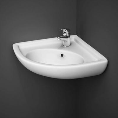 Compact Corner Basin in Alpine White - All Styles - RAK Ceramics