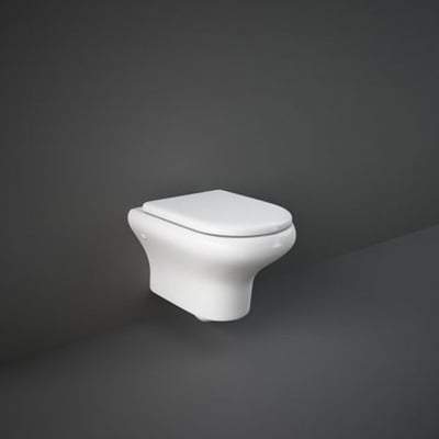 Compact Rimless Wall Hung Pan in Alpine White - RAK Ceramics