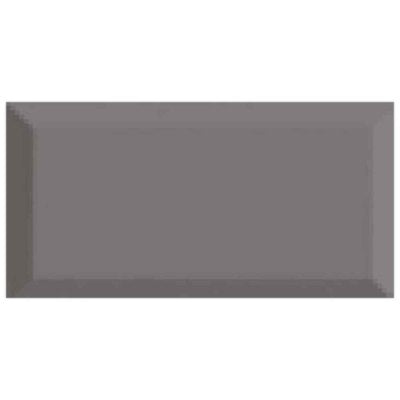 Mini Metro Gloss Dark Grey Bevel Decor 150mm x 75mm (68 per Box)