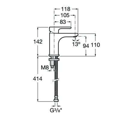 Victoria V2 Smooth Body Basin Mixer Tap - Roca