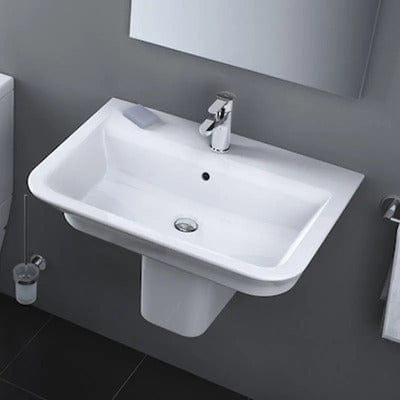 The Gap Basin with Semi Pedestal - 1Tap Hole - All Sizes - Roca
