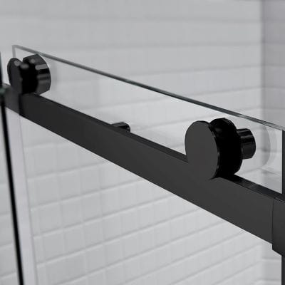 Sphere Black Framed / Clear Glass Sliding Door - All Sizes - Aquaglass