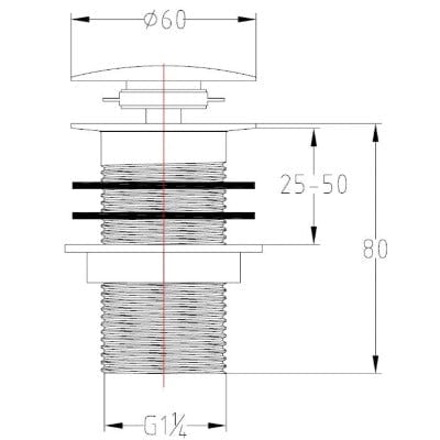Unslotted Sprung Plug & Basin Waste - All Finishes - Aqua