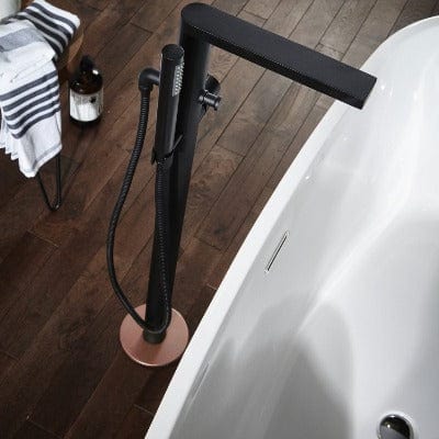 Velar Freestanding Bath Shower Mixer - Black - Aqua