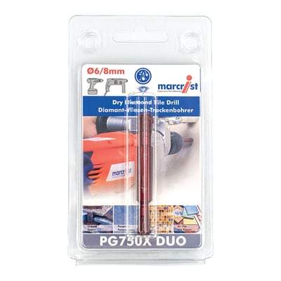PG750X 6/8mm Duo Dry Diamond Tile Drill - Marcrist Tools & Workwear