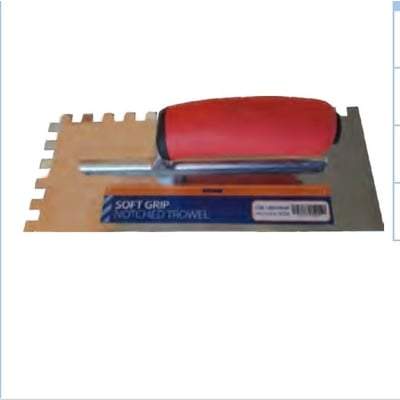 Soft Grip Pattern Notch Trowel - All Sizes - Beava