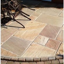 Load image into Gallery viewer, Traditional Rippon Buff Sandstone Paving Pack (19.50m2 - 66 Slabs / Mixed Pack)
