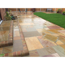 Load image into Gallery viewer, Traditional Rippon Buff Sandstone Paving Pack (19.50m2 - 66 Slabs / Mixed Pack)
