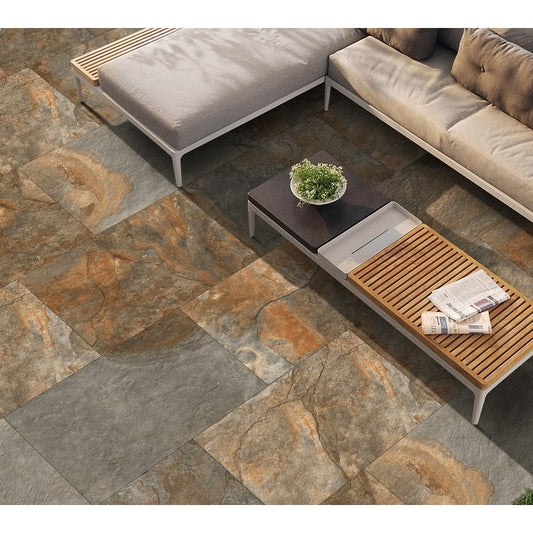 Lake Rustic Copper Vitrified Porcelain Paving Pack - All Sizes