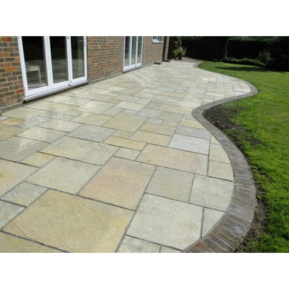 Traditional Yellow Lime Limestone Paving Pack (19.50m2 - 66 Slabs / Mixed Pack)