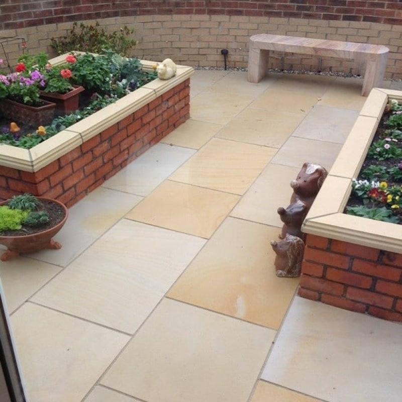 Misty Mint Fossil Sandstone Paving Pack (19.50m2 - 66 Slabs / Mixed Pack)