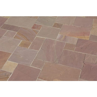 Traditional Autumn Brown Sandstone Paving Pack (19.50m2 - 66 Slabs / Mixed Pack)