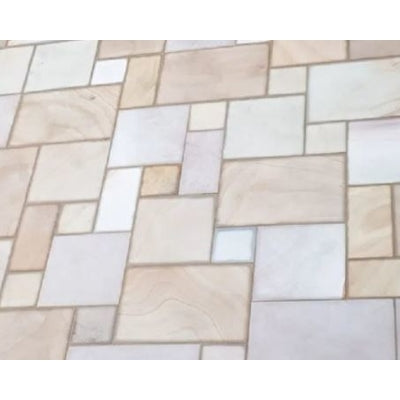 Chivas Rippon Buff Sandstone Paving Pack (19.50m2 - 66 Slabs / Mixed Pack)