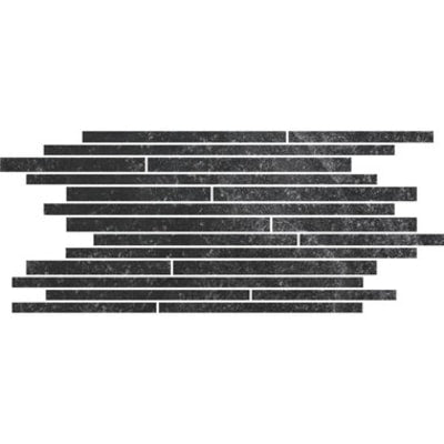 Fashion Stone Black Lappato Thin Muretto Mosaic 300mm x 600mm (Box of 6)