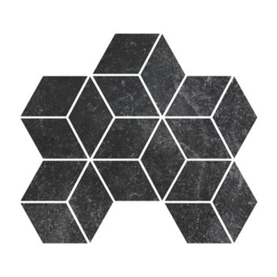 Fashion Stone Black Rhomboid Mosaic Tile (Lappato Finish) (6 per Box)